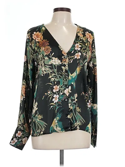 Pre-owned Lulus Long Sleeve Blouse In Black