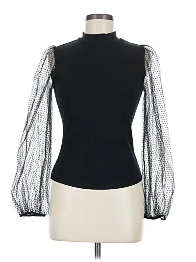 Pre-owned Lulus Long Sleeve Blouse In Black