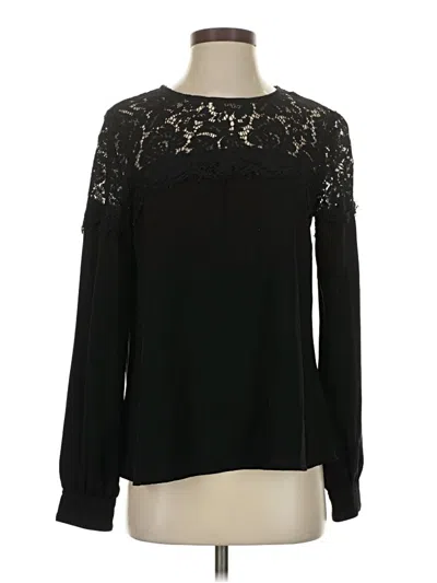 Pre-owned Lulus Long Sleeve Blouse In Black