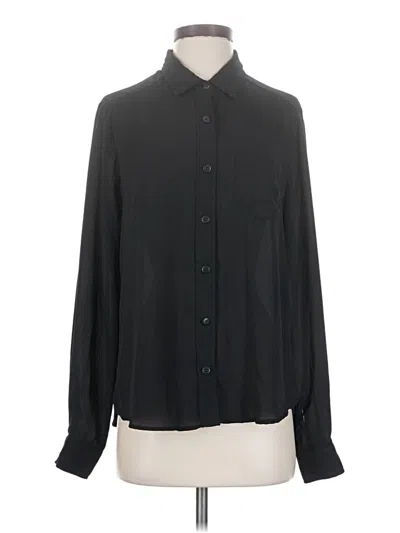 Pre-owned Lulus Long Sleeve Blouse In Black