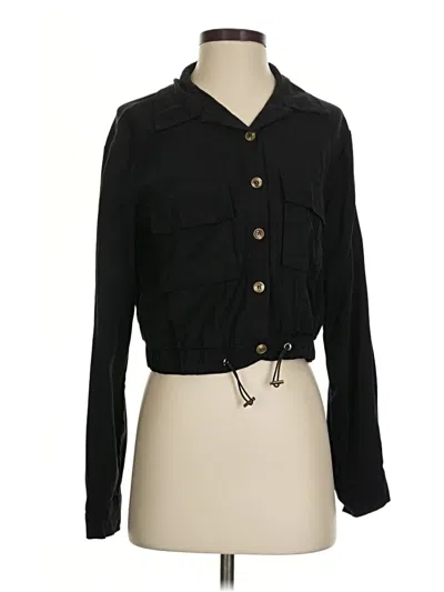 Pre-owned Lulus Long Sleeve Blouse In Black