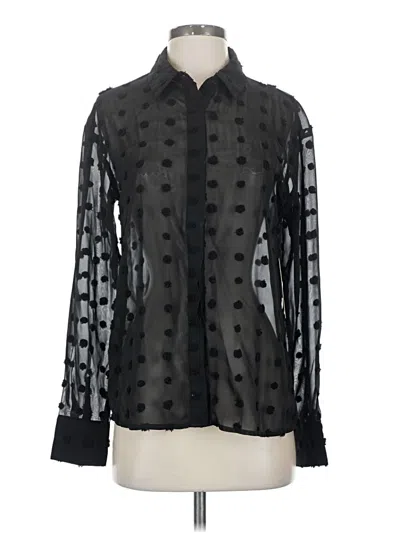Pre-owned Lulus Long Sleeve Blouse In Black