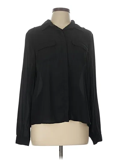 Pre-owned Lulus Long Sleeve Blouse In Black