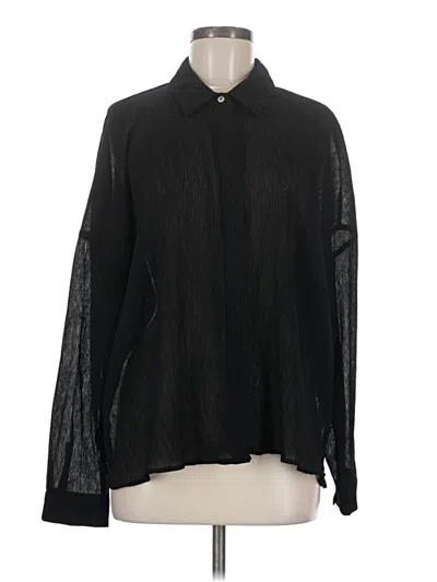 Pre-owned Lulus Long Sleeve Blouse In Black