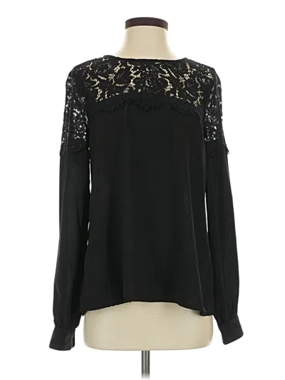 Pre-owned Lulus Long Sleeve Blouse In Black