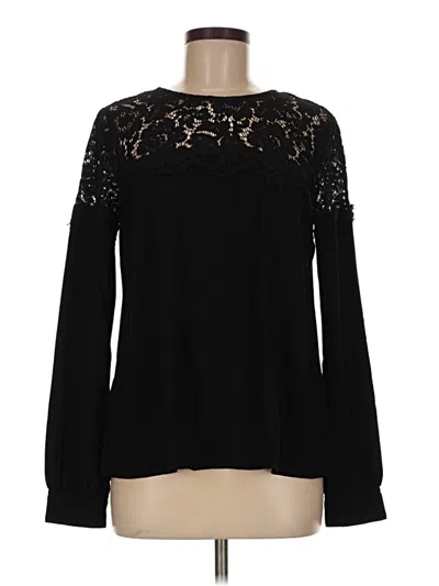 Pre-owned Lulus Long Sleeve Blouse In Black
