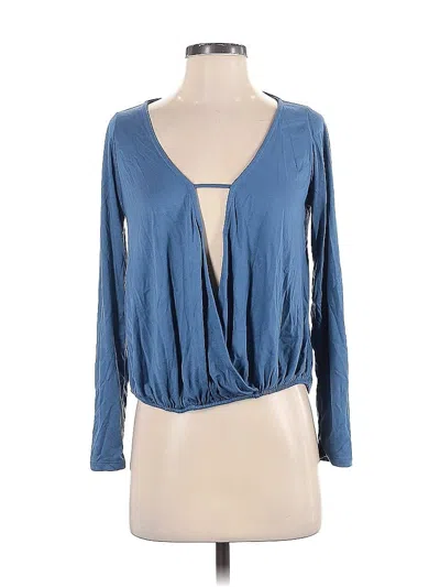Pre-owned Lulus Long Sleeve Blouse In Blue