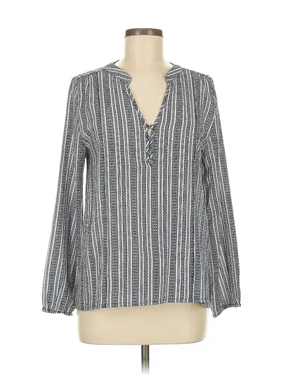 Pre-owned Lulus Long Sleeve Blouse In Blue