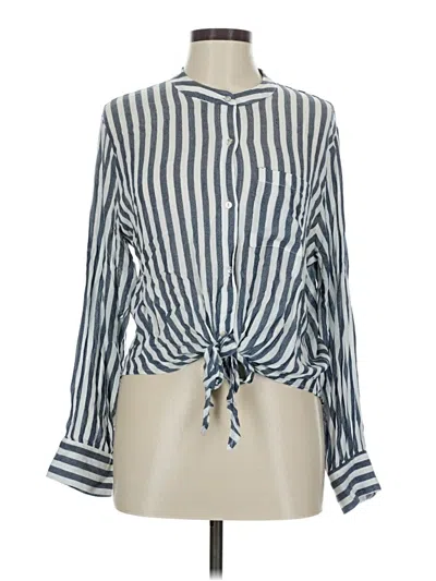 Pre-owned Lulus Long Sleeve Blouse In Blue