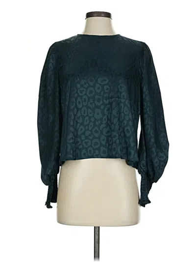 Pre-owned Lulus Long Sleeve Blouse In Blue