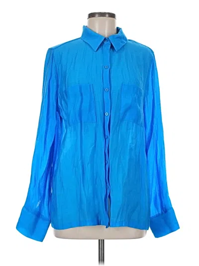 Pre-owned Lulus Long Sleeve Blouse In Blue
