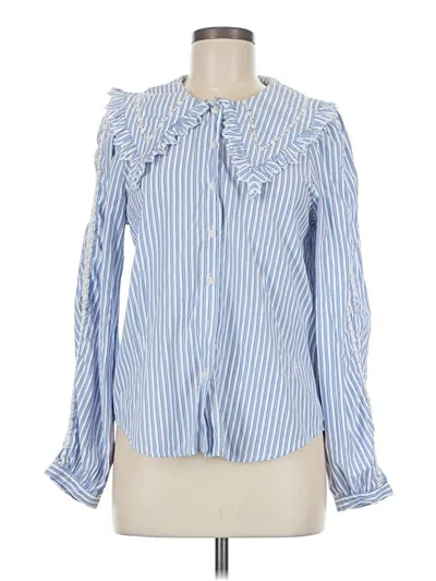 Pre-owned Lulus Long Sleeve Blouse In Blue