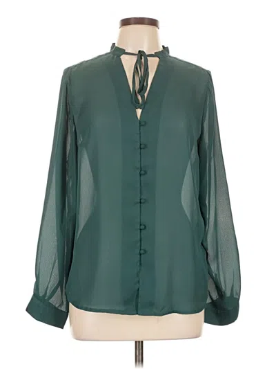 Pre-owned Lulus Long Sleeve Blouse In Blue