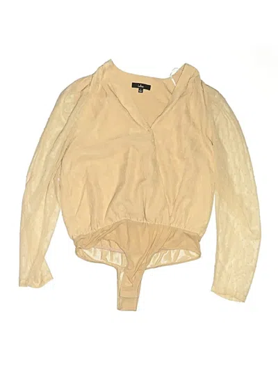 Pre-owned Lulus Long Sleeve Blouse In Brown