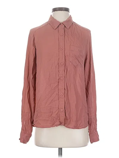 Pre-owned Lulus Long Sleeve Blouse In Burgundy