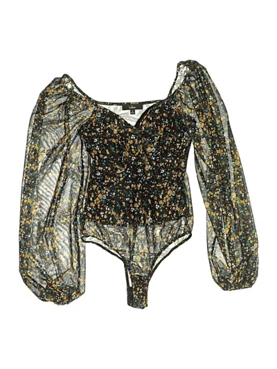 Pre-owned Lulus Long Sleeve Blouse In Gold