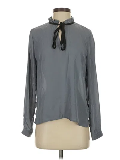 Pre-owned Lulus Long Sleeve Blouse In Gray