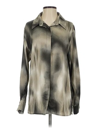 Pre-owned Lulus Long Sleeve Blouse In Gray
