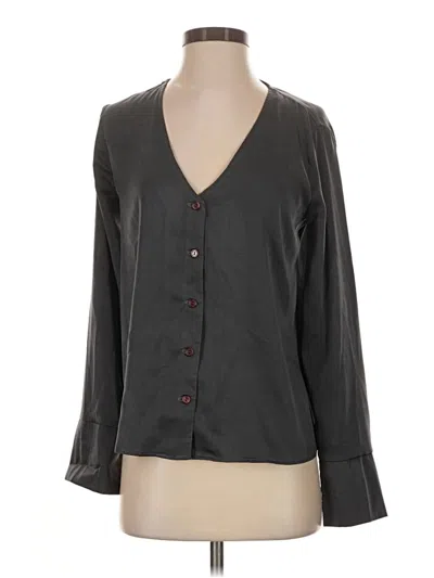 Pre-owned Lulus Long Sleeve Blouse In Gray
