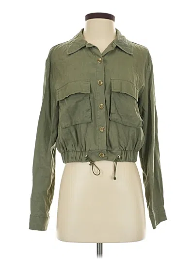 Pre-owned Lulus Long Sleeve Blouse In Green
