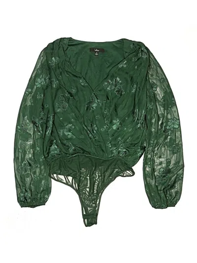 Pre-owned Lulus Long Sleeve Blouse In Green