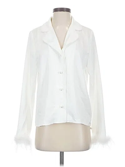 Pre-owned Lulus Long Sleeve Blouse In Ivory