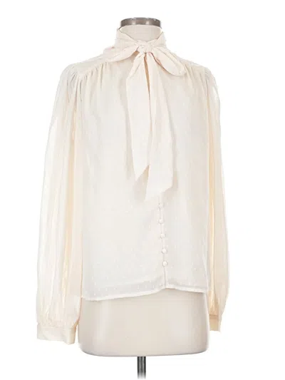Pre-owned Lulus Long Sleeve Blouse In Ivory