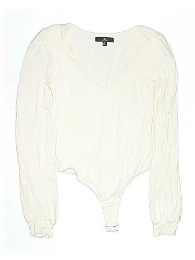 Pre-owned Lulus Long Sleeve Blouse In Ivory