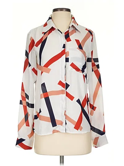 Pre-owned Lulus Long Sleeve Blouse In Ivory