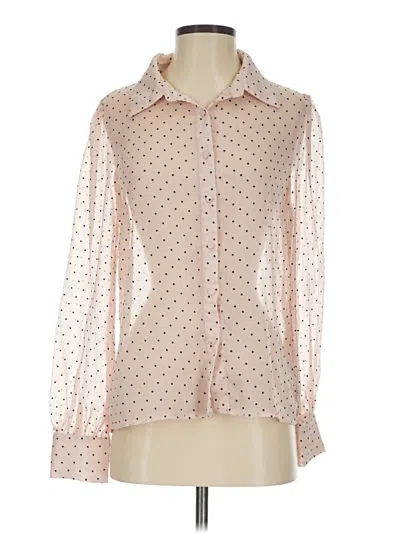 Pre-owned Lulus Long Sleeve Blouse In Ivory