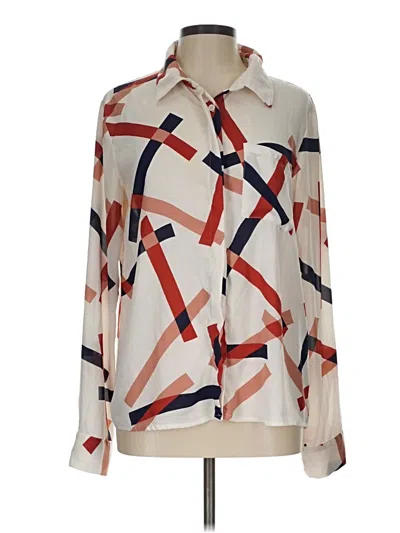 Pre-owned Lulus Long Sleeve Blouse In Ivory