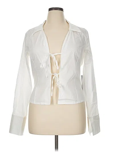 Pre-owned Lulus Long Sleeve Blouse In Ivory