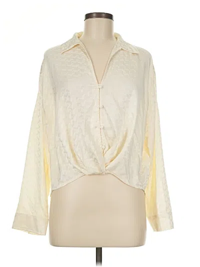 Pre-owned Lulus Long Sleeve Blouse In Ivory