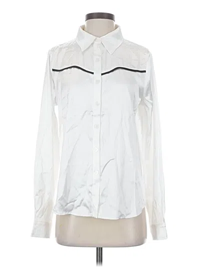 Pre-owned Lulus Long Sleeve Blouse In Ivory