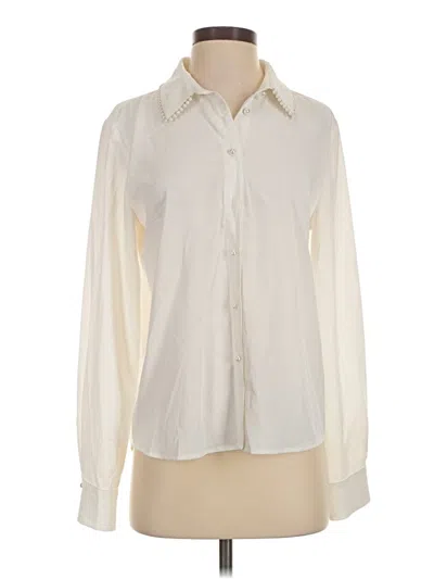 Pre-owned Lulus Long Sleeve Blouse In Ivory