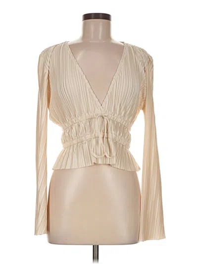 Pre-owned Lulus Long Sleeve Blouse In Ivory