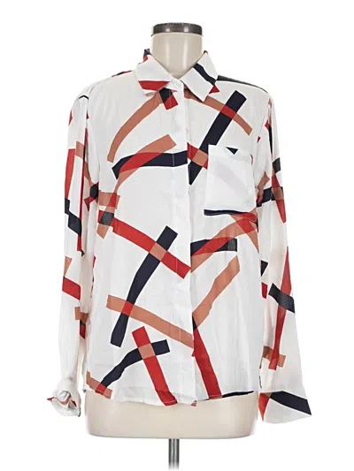 Pre-owned Lulus Long Sleeve Blouse In Ivory