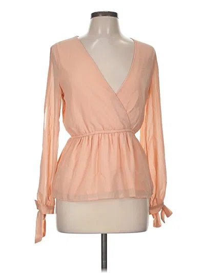Pre-owned Lulus Long Sleeve Blouse In Orange
