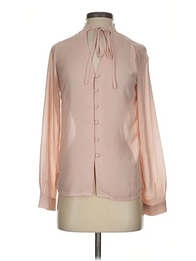 Pre-owned Lulus Long Sleeve Blouse In Pink