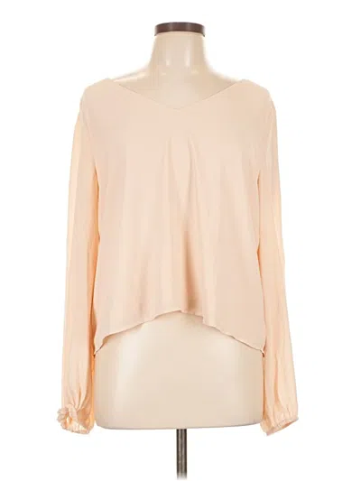 Lulus Long Sleeve Blouse In Neutral