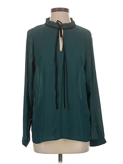 Pre-owned Lulus Long Sleeve Blouse In Teal