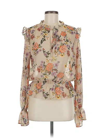 Pre-owned Lulus Long Sleeve Blouse In White