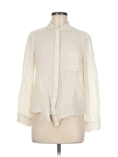 Pre-owned Lulus Long Sleeve Blouse In White