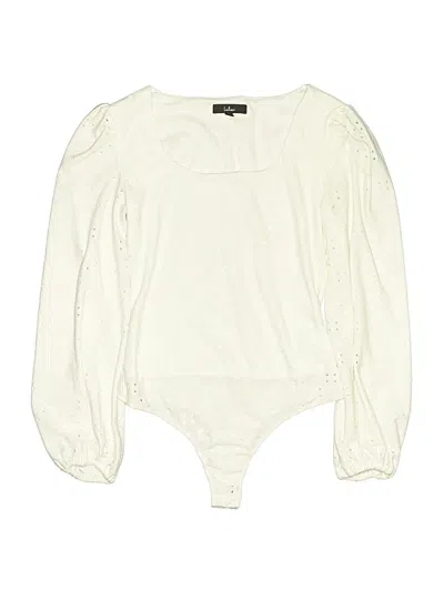 Pre-owned Lulus Long Sleeve Blouse In White