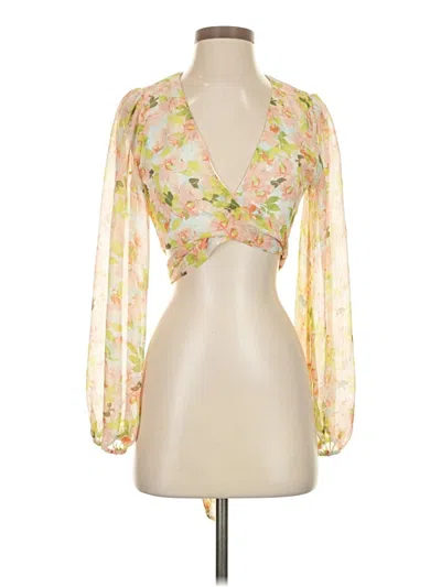 Pre-owned Lulus Long Sleeve Blouse In Yellow