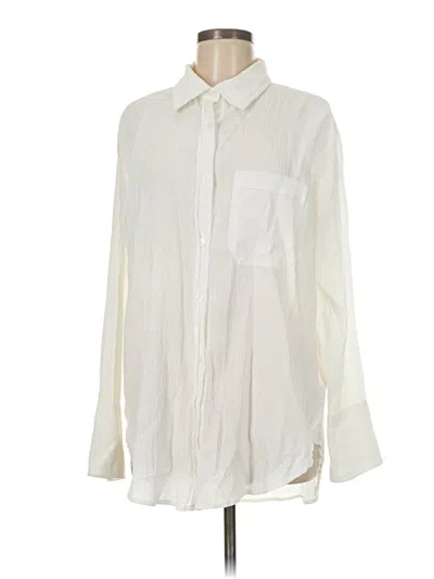 Pre-owned Lulus Long Sleeve Button Down Shirt In Ivory