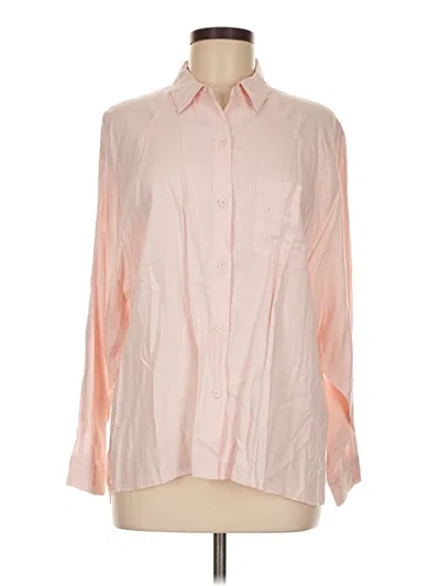 Pre-owned Lulus Long Sleeve Button Down Shirt In Pink