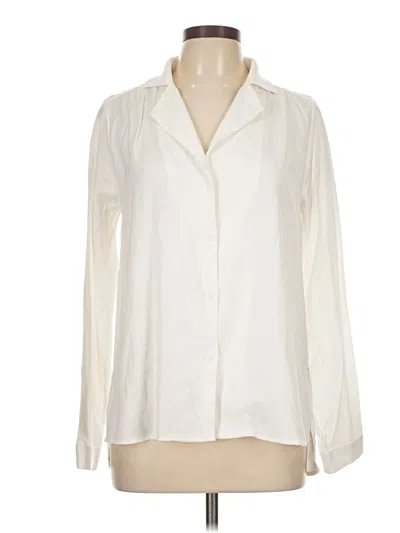 Pre-owned Lulus Long Sleeve Polo Shirt In White