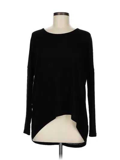 Pre-owned Lulus Long Sleeve Top Black Keyhole Neckline Tops