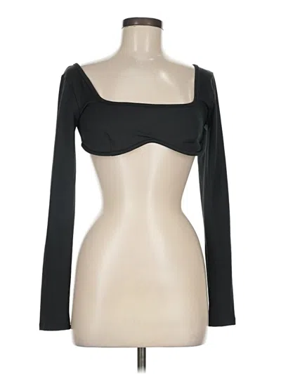 Pre-owned Lulus Long Sleeve Top Black One Shoulder Neckline Tops